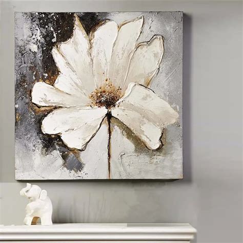 Handpainted Acrylic Floral Paintings Home Decoration Wall Art Picture ...