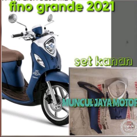 Jual COVER SET DEPAN SAYAP KANAN YAMAHA FINO GRANDE 2021 BIRU DOF