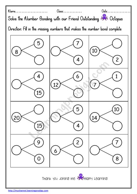 Number Bonds Grade 2 Worksheets