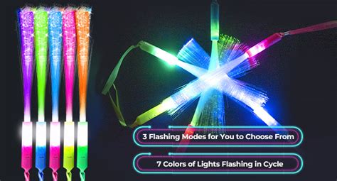 Shqdd 28pcs Glow Fiber Wands Sticksled Light Wandsglow In