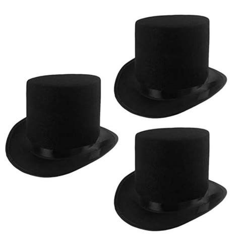 Funny Party Hats Black Top Hat Victorian Hat For Men Felt Tuxedo