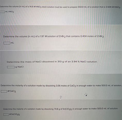 Solved Determine The Volume In Ml Of A Mhno Stock Chegg