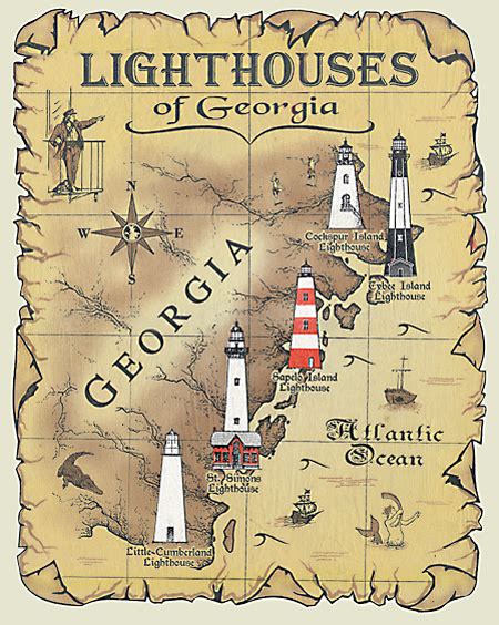 Georgia Lighthouses Map