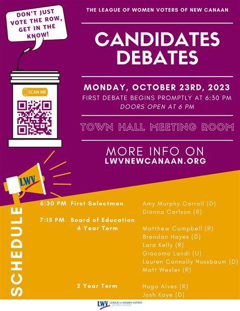 Oct League Of Women Voters Of New Canaan Town Candidates Debate