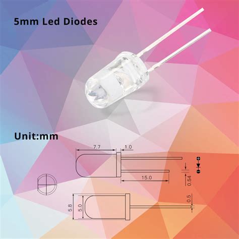 Pcs Colors X Pcs Mm White Red Yellow Green Blue Led Diode