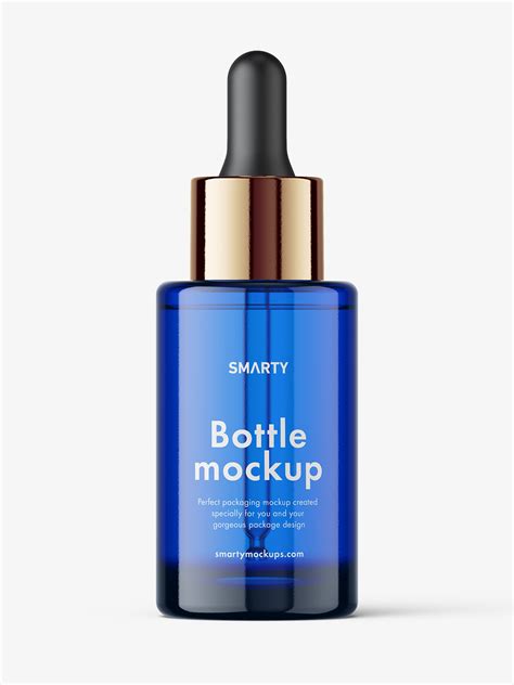 Blue Dropper Bottle Mockup Smarty Mockups