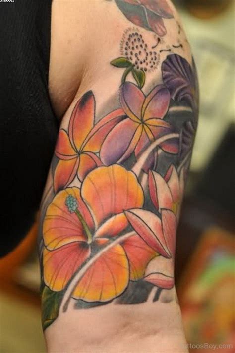 Hibiscus Tattoo On Half Sleeve Tattoos Designs