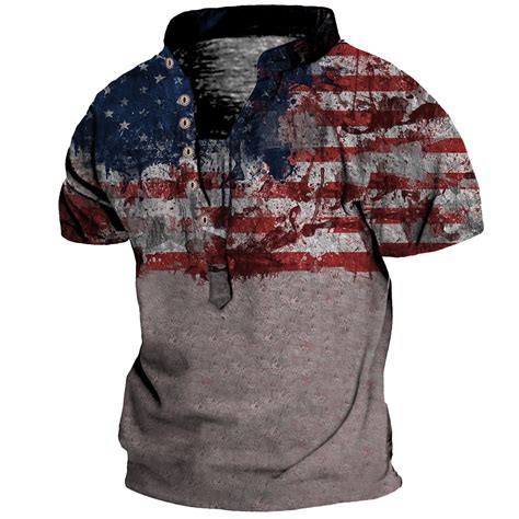 Dyfzdhu Independence Day Shirts For Men Th Of July Usa Flag Graphic