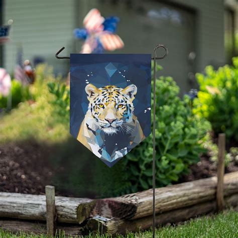 Leopard Cheetah Front Garden Flag 18" x 12.5" Double Sided Yard Lawn