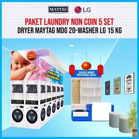 Jual Paket Laundry LGM15 3 5 Stack Washer LG 15kg Dryer Maytag