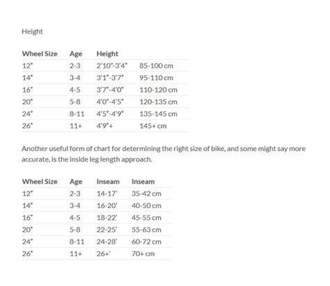 Cervelo Bike Size Chart