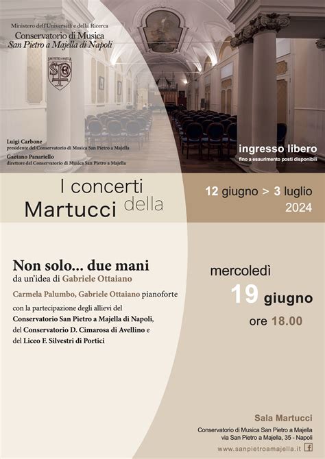 I Concerti della Martucci Mercoledì 19 giugno ore 18 00 Non solodue