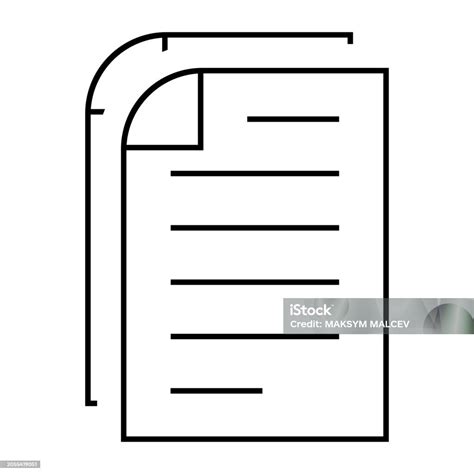 Document Paper Line Icon Sheet Of Paper For Business File Symbol Stock