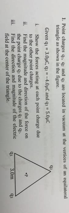 Solved 1 Point Charges Qi Q2 And Qu Are Located In Vacuum