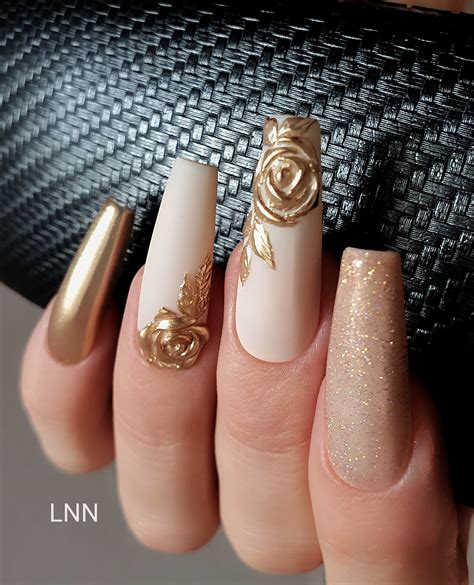 Press On Nails Nude Press On Nails Press Ons Floral Nails Etsy