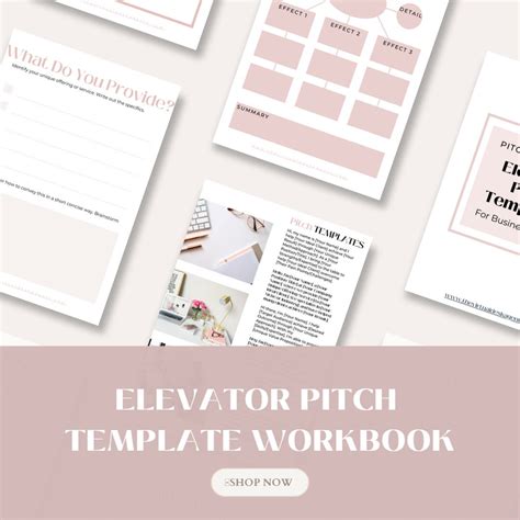 Elevator Pitch Templates Workbook Guide To Creating A Etsy