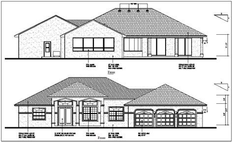 House Elevation View Detail Dwg File Cadbull