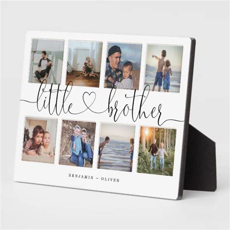 Little Brother Script Brothers T Photo Collage Plaque Zazzle