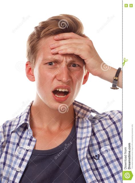 Young Shocked Man Portrait Stock Image Image Of Caucasian Isolated