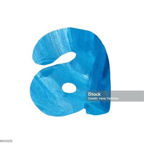 Letter A Uppercase Alphabet Blue Textured Cut Stock Illustration ...