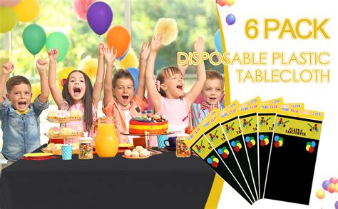 Xhda Pack Black Party Table Cloth X Plastic Table Cloth