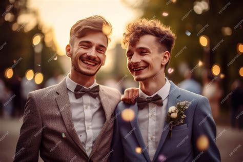 Premium Photo Portrait Of Happy Gay Couple On Wedding Day Gay