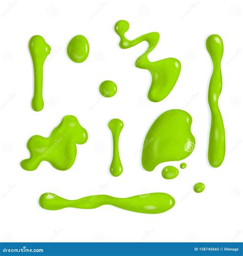 Different Realistic Slime Drops Set Stock Vector Illustration Of