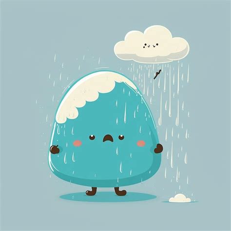 Premium Photo Cute Cartoon Rain Cloud Character