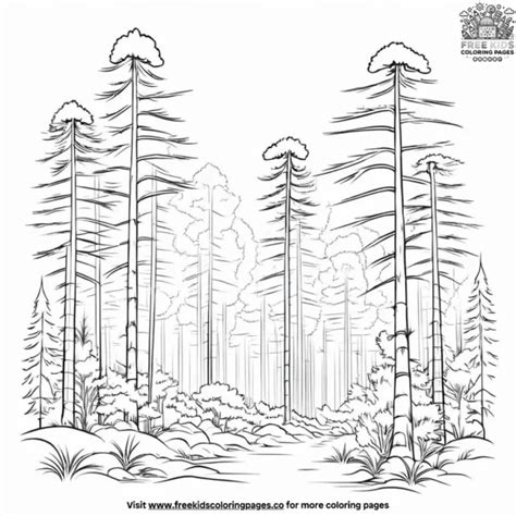 Pine Forest Coloring Pages
