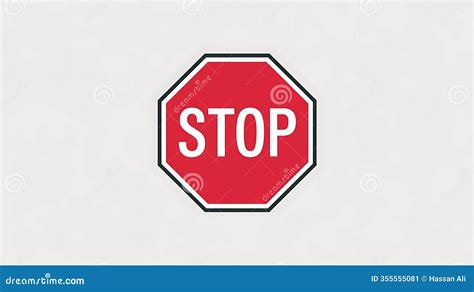 octagonal stop sign red white safety road traffic control stock
