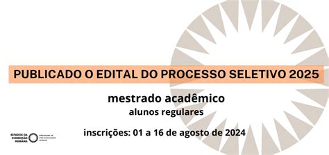 Publica O Do Edital Do Processo Seletivo Para O Ingresso No Mestrado