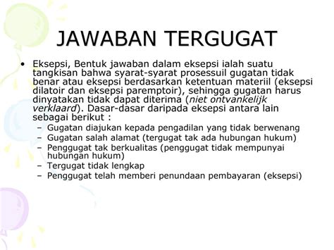 Contoh Surat Eksepsi Dan Jawaban