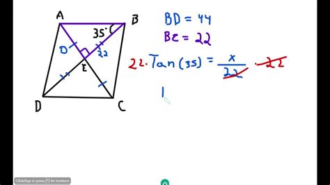 SOLVED Rhombus ABCD Is Shown Below With Diagonals BD And AC