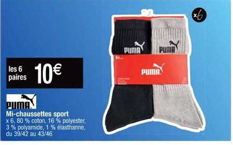 Promo Puma Mi Chaussettes Sport Chez Cora Icatalogue Fr