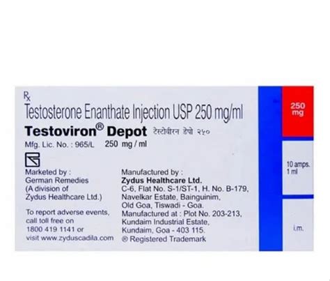 Testosterone Enanthate Injection USP 250mg For As Sexual Wellness