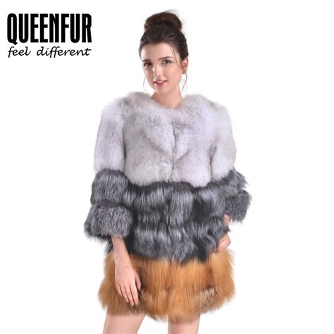 Real Whole Skin Fox Fur Coats For Women Natural Silver Fox Fur Jacket