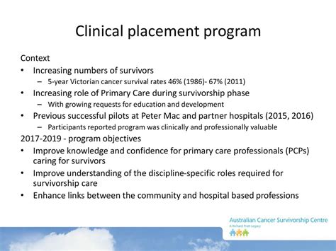 Clinical Placement Program In Cancer Survivorship Ppt Download