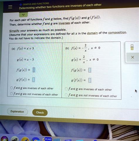 Solved Graphs And Functions Inverses Of Each Other Determining Whether