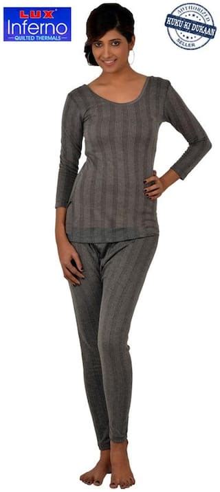 Buy Lux Inferno Women Cotton Thermal Set Grey Online At Low Prices In India