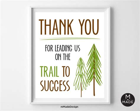 Thank You For Leading Us On The Trail To Success Sign Employee