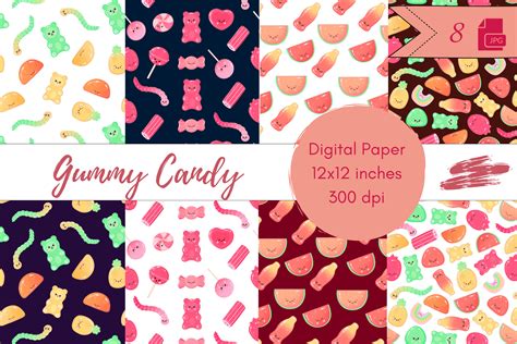 Gummy Candy Seamless Patterns Graphic By Zayamiart · Creative Fabrica