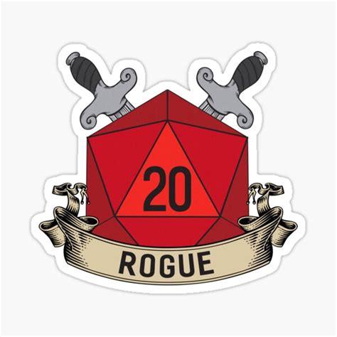 Dnd 20 Rogue Sticker By Worldofteesusa Redbubble