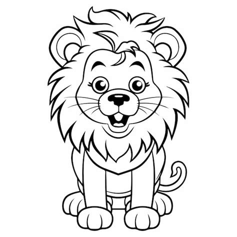 Cute baby lion para livro de colorir ou página para colorir para