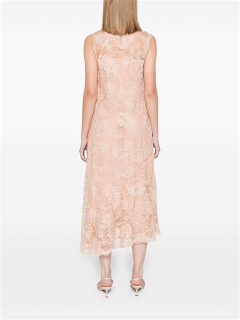 Ermanno Scervino Floral Lace Midi Dress Pink Farfetch