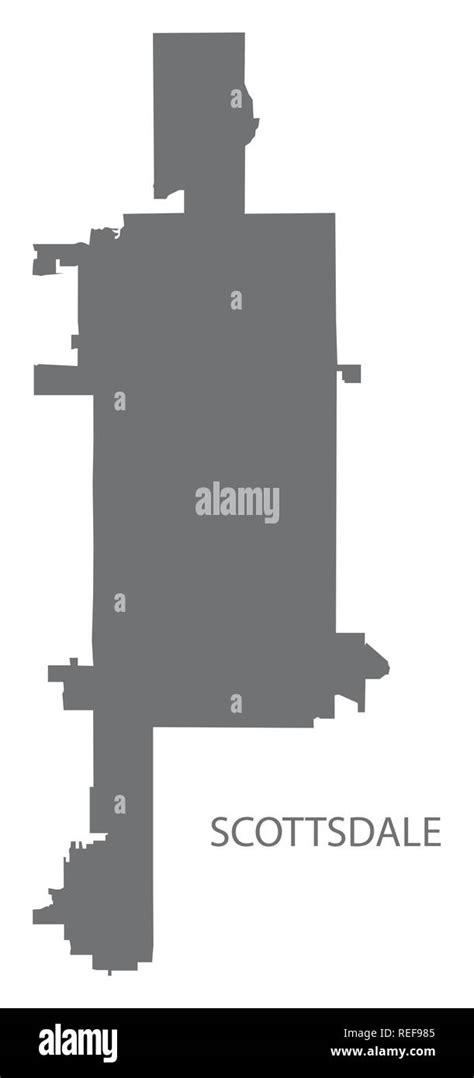 Scottsdale Arizona City Map Grey Illustration Silhouette Shape Stock