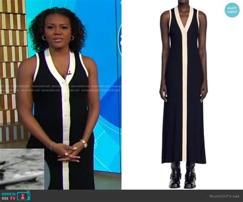 Wornontv Janais Black Contrast Trim Knit Dress On Good Morning