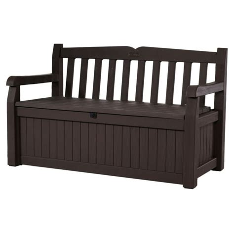 Keter Eden Outdoor Resin Storage Bench, All-Weather Plastic Seating and ...