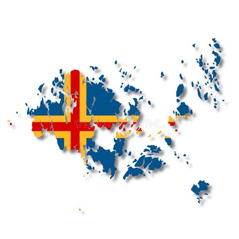 Aland Islands Flag Map 3d Illustration on White with Clipping Path Stock Illustration ...