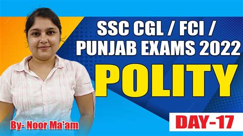 Indian Polity Mcqs For Ssc Cgl Fci Punjab Exams Indian Polity For