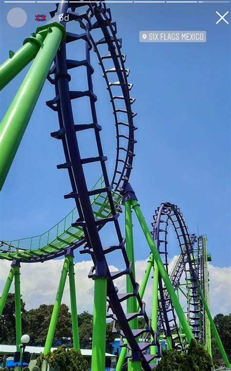 Thrilling Roller Coaster At Six Flags